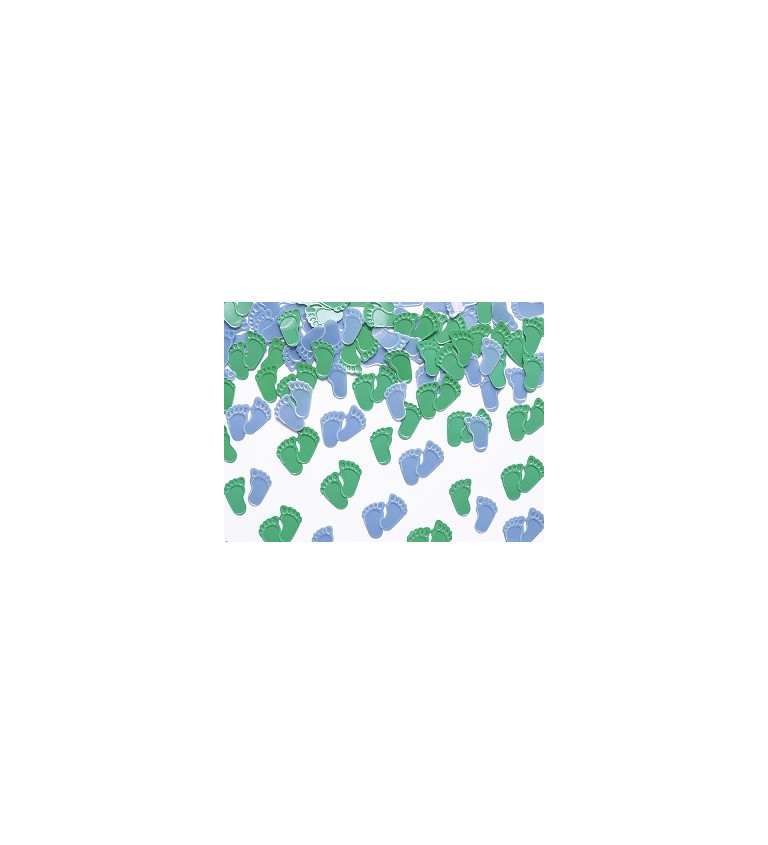Konfety - dětské nožky modro-zelené