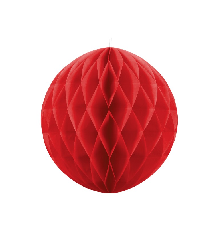 Papírová dekorativní koule - červená III