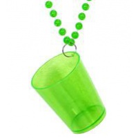 Neonově zelený plastový panák