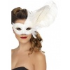 Benátská maska Colombina - bílá