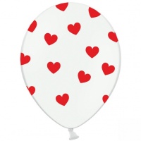 Nafukovací balónek - srdíčka, bílý 6ks