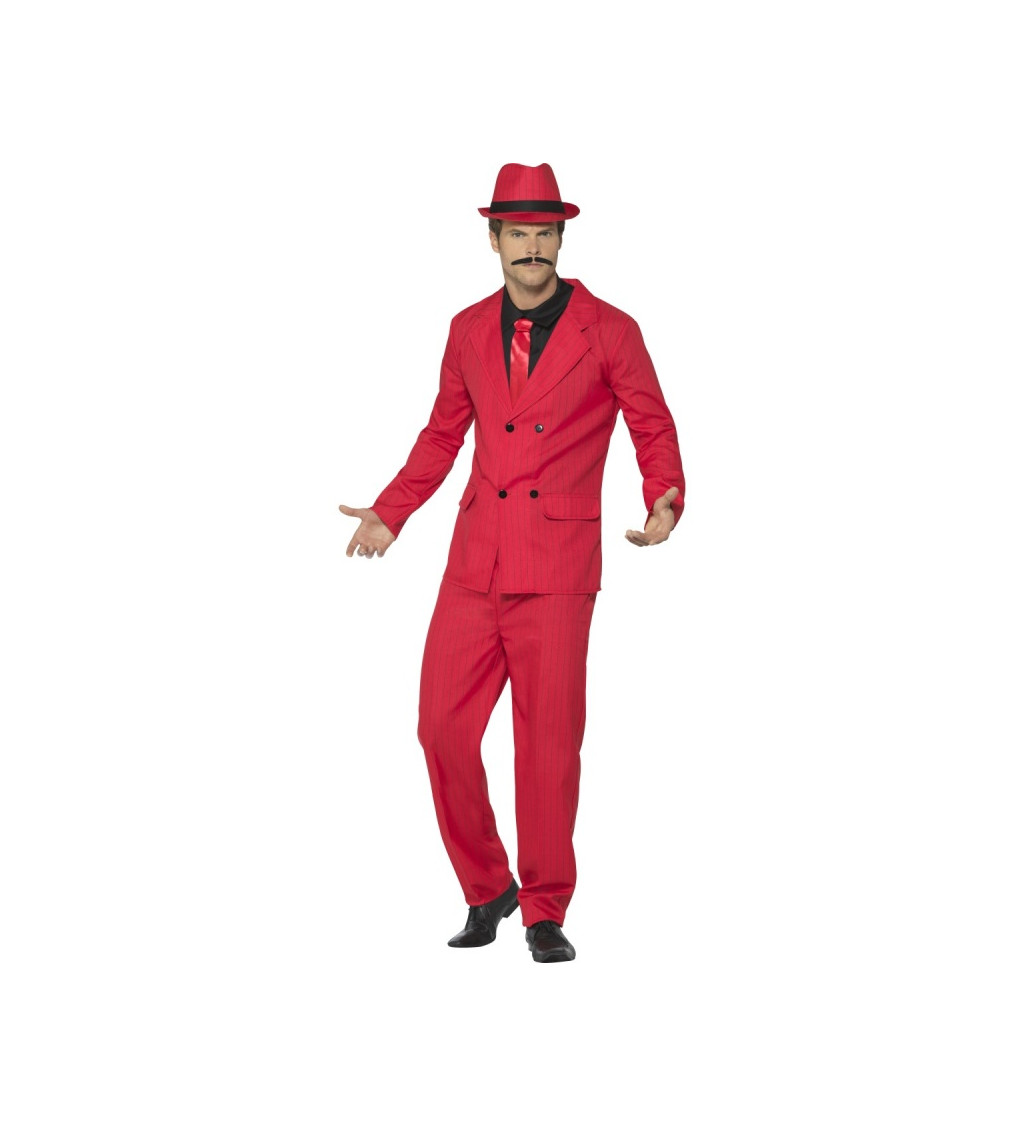 Pánský kostým Mafián v červeném
