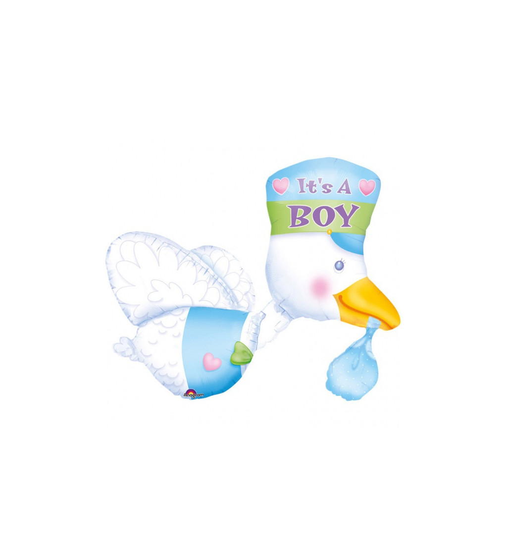 Fóliový balónek s čápem It´s a boy