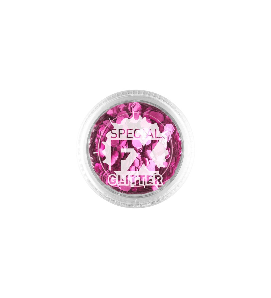 Make up Růžové glitrové konfety