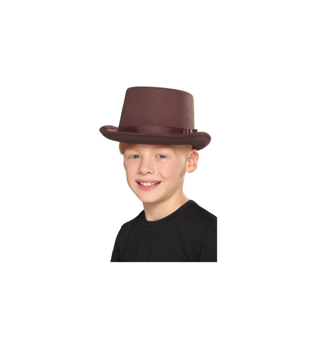 Hnědý klobouk pro děti