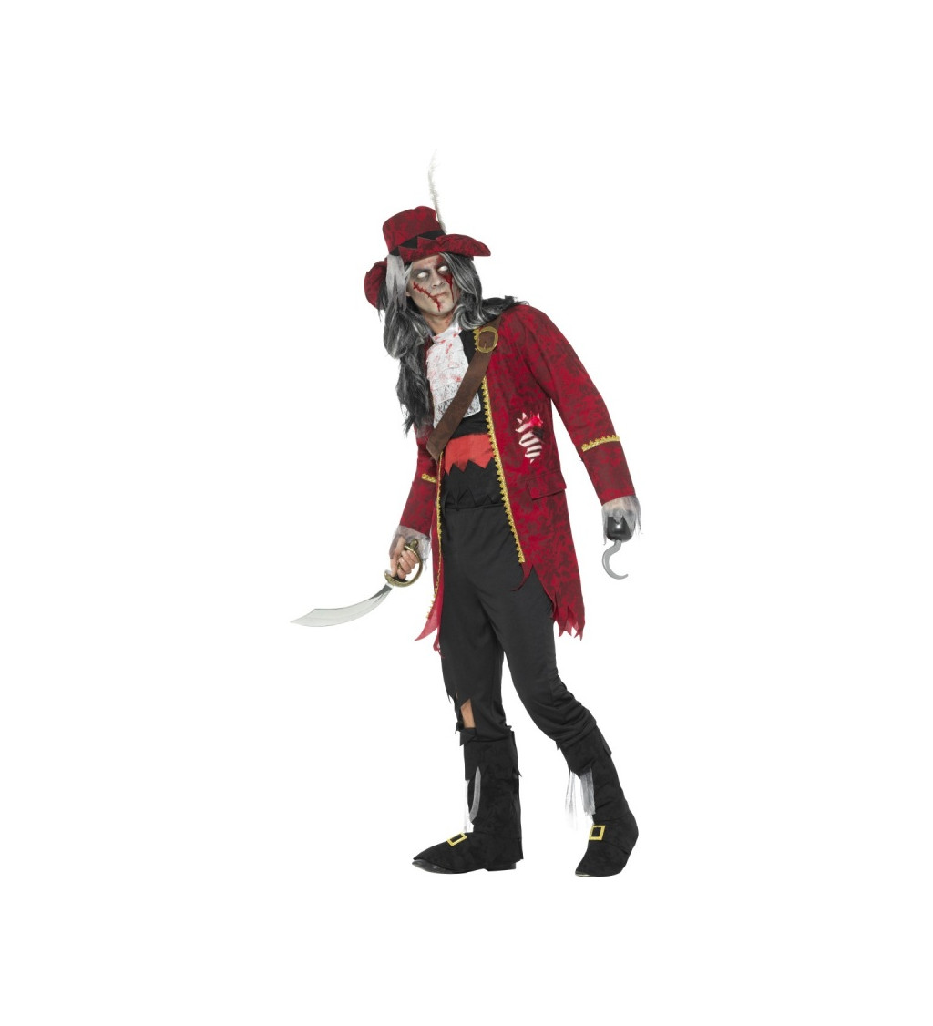 Zombie pirátský kapitán pánský kostým
