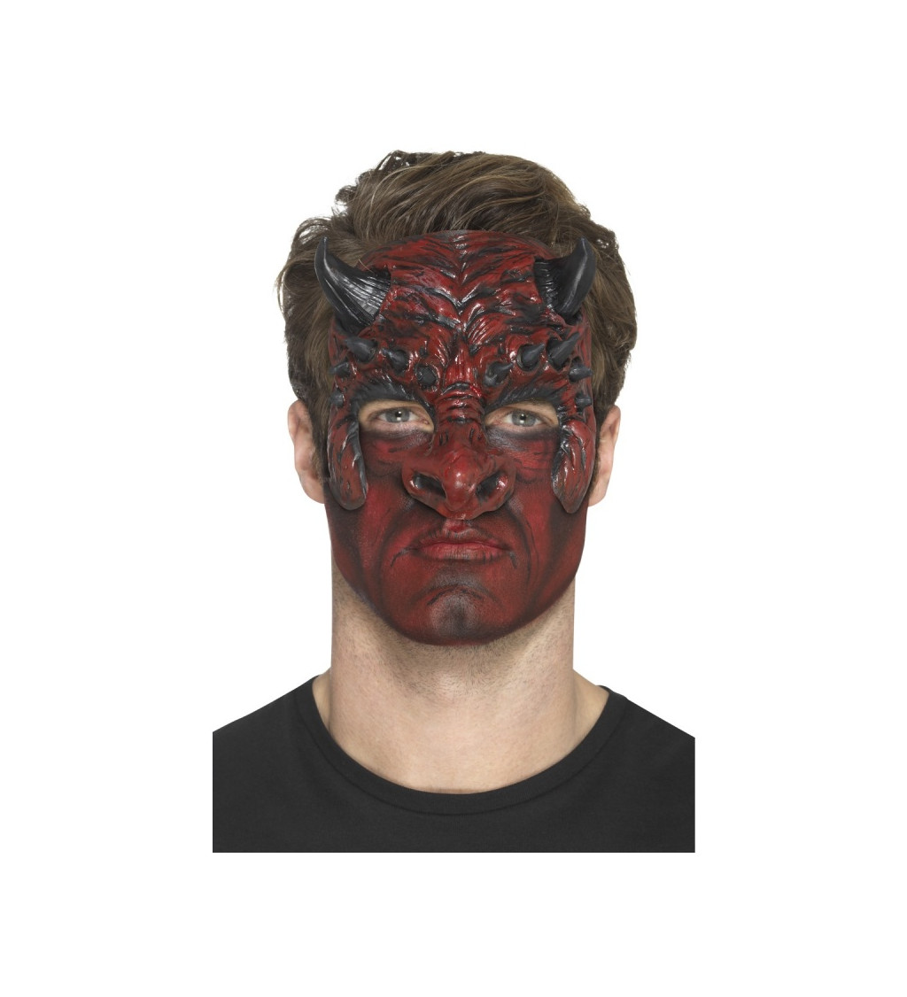 Nalepovací maska ďábla na půl obličeje