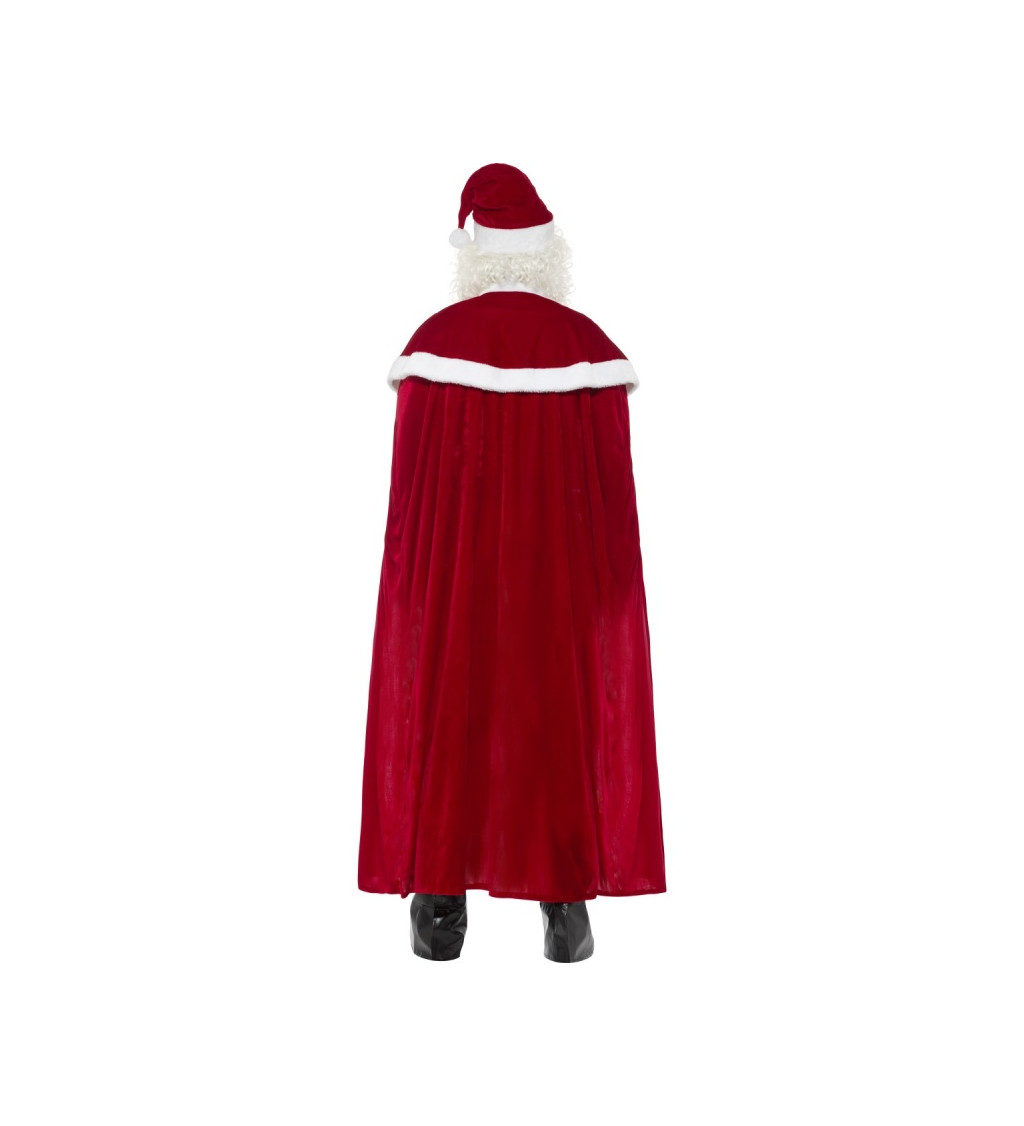 Pánský kostým Plyšový Santa s pláštěm deluxe
