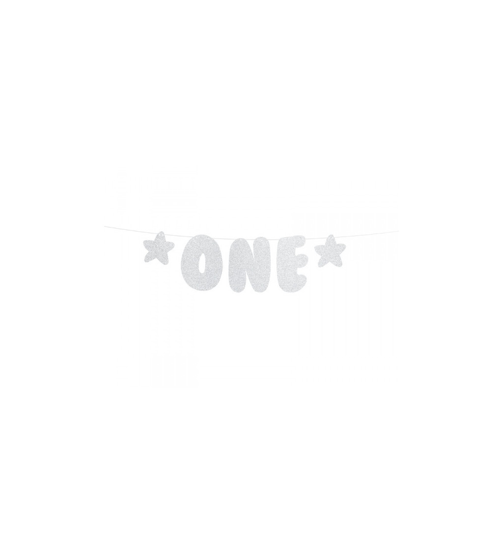 Bílý banner a nápisem "one"