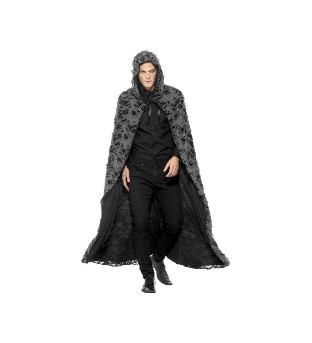 Čarodějnický šedo-černý plášť