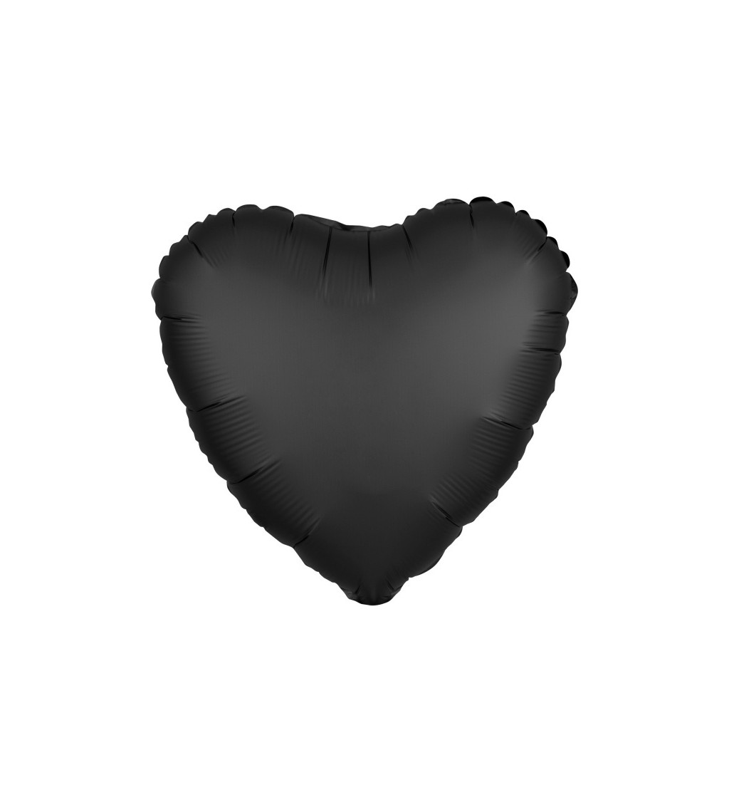 Černý fóliový balónek Srdce