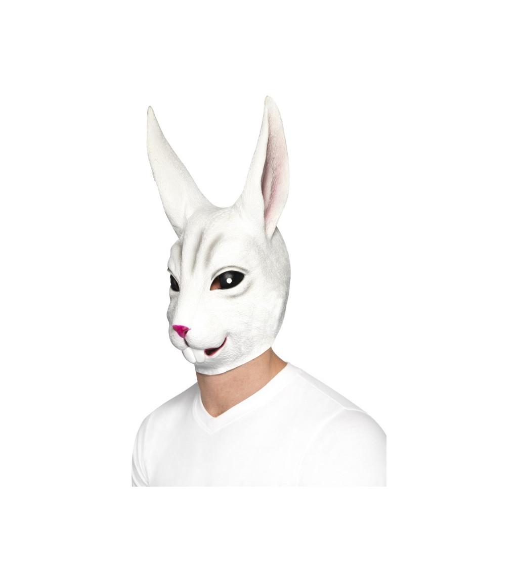 Latexová maska bílého králíka