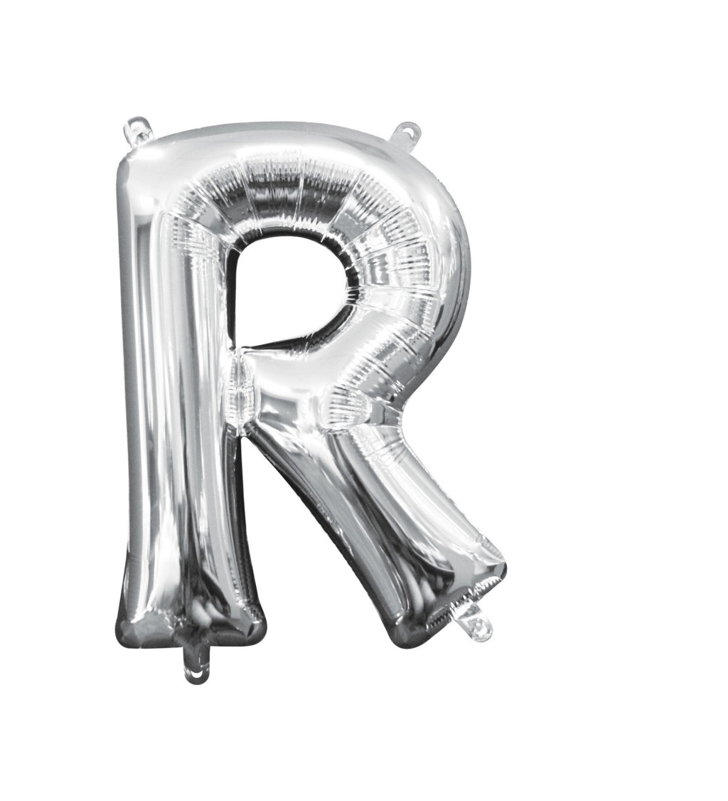 Fóliový balónek malý - stříbrné písmeno R