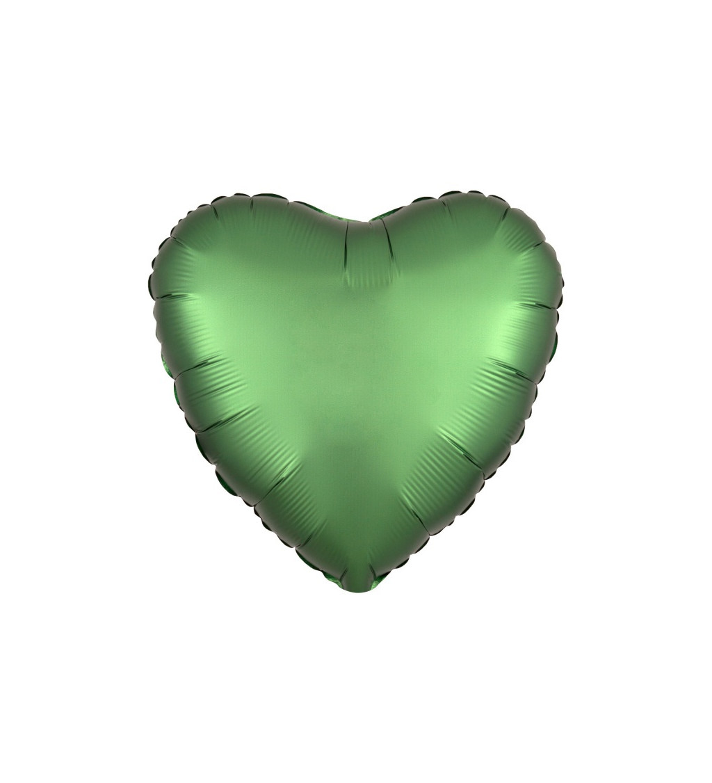 Tmavě zelený fóliový balónek Srdce