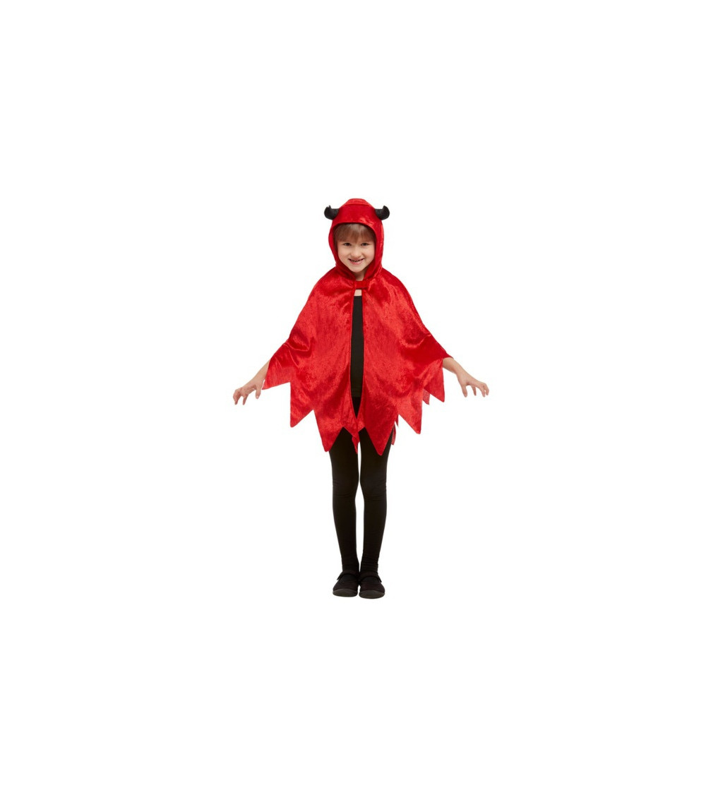 Dětský červený plášť Čertík