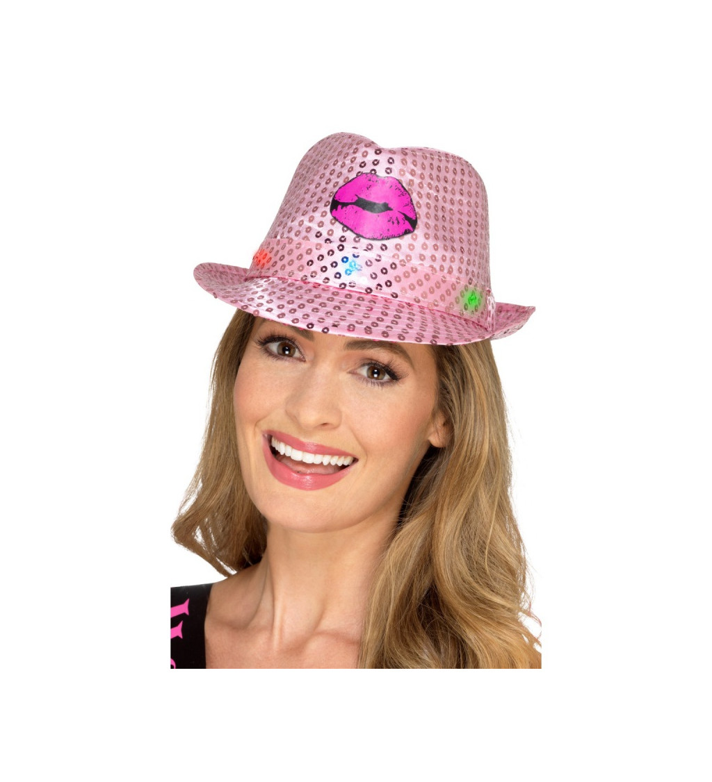 Růžový glitter klobouk