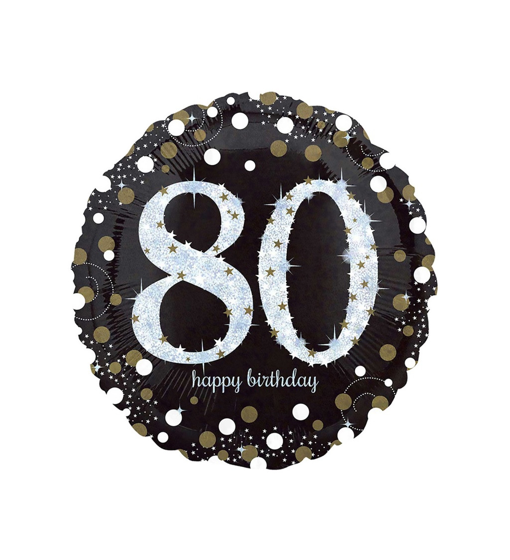 Fóliový narozeninový balónek - kulatý s číslem 80