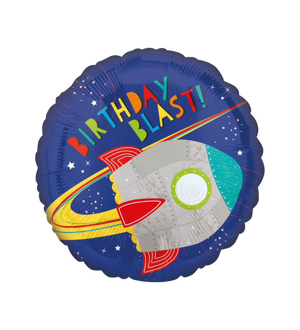 Vesmírný balón s nápisem Birthday Blast!