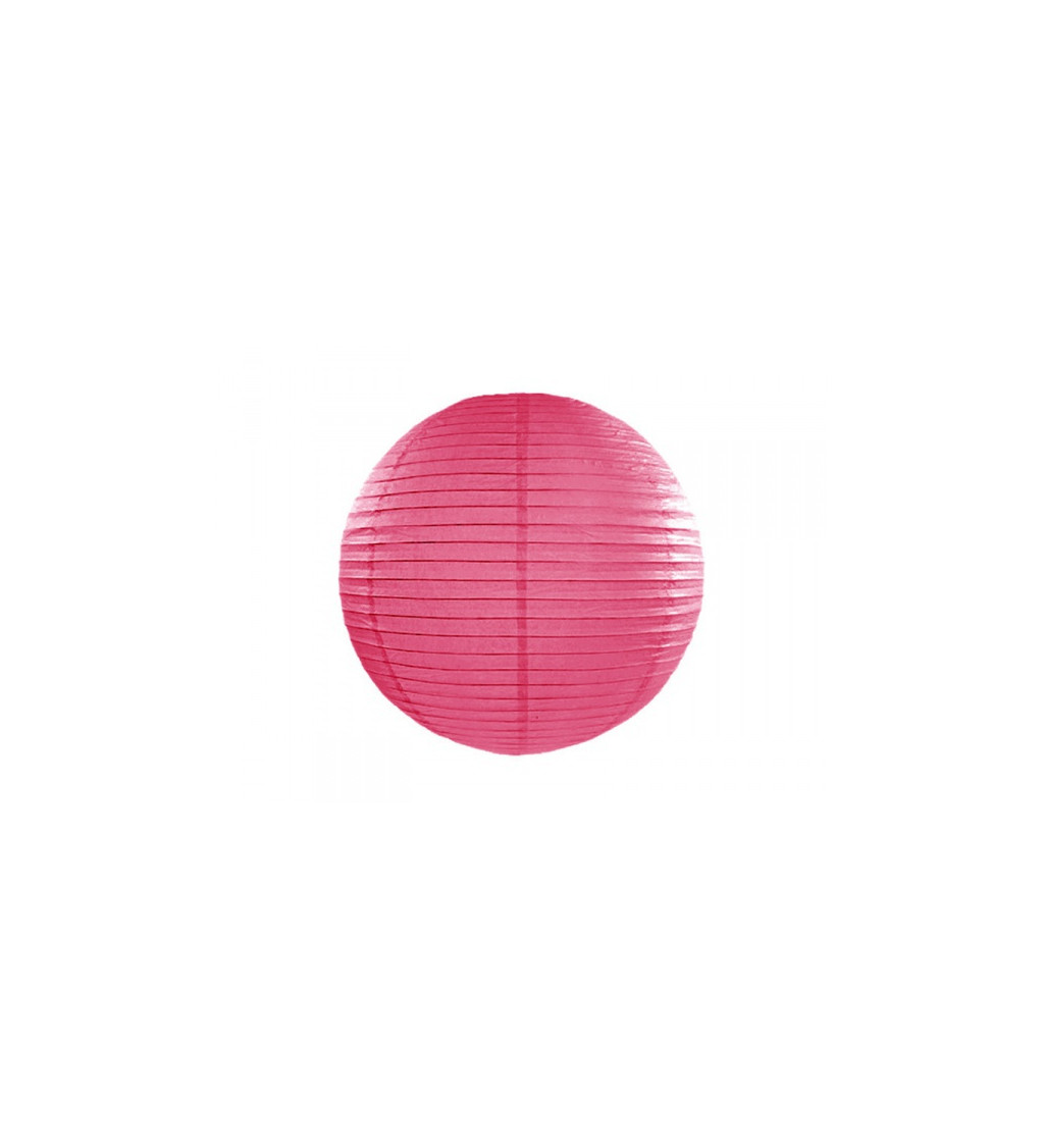 Tmavě růžový papírový lampión - 35 cm