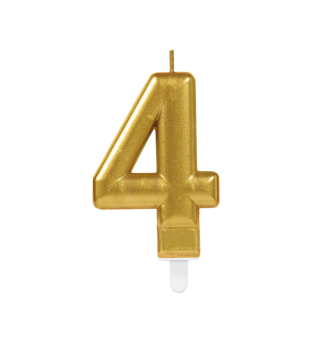 Číslo 4 - Zlatá dortová svíčka