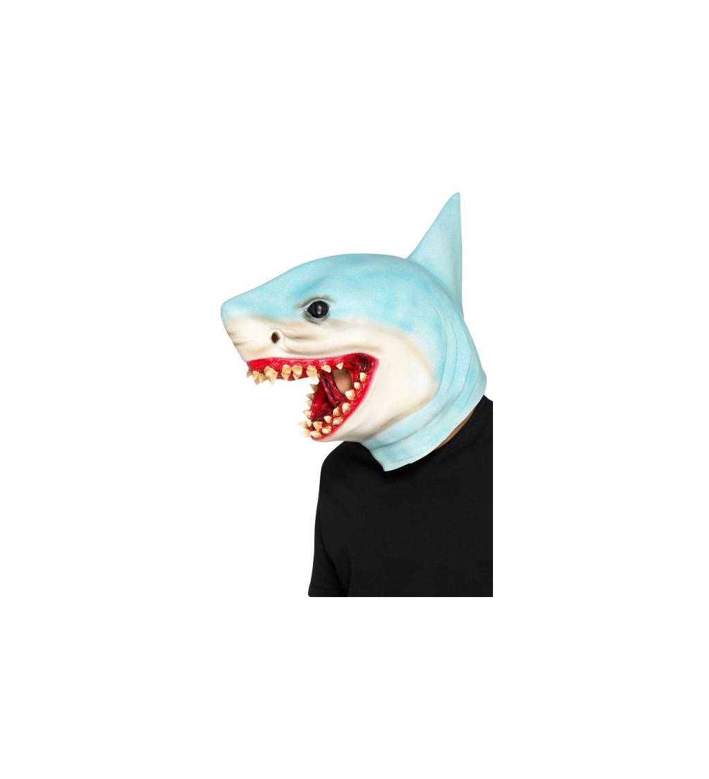 Celohlavová latexová maska Žralok
