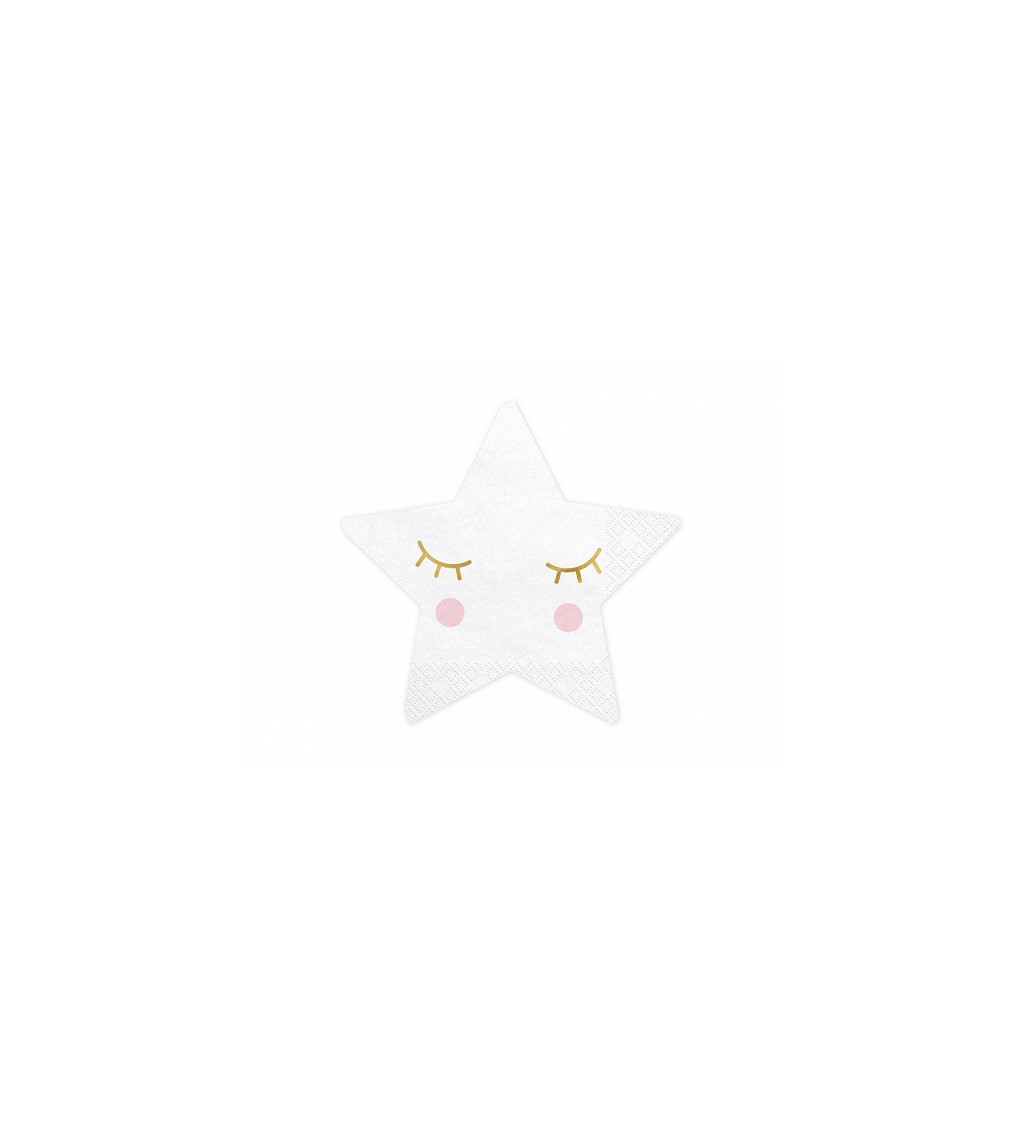 Hvězdičkové ubrousky - bílé