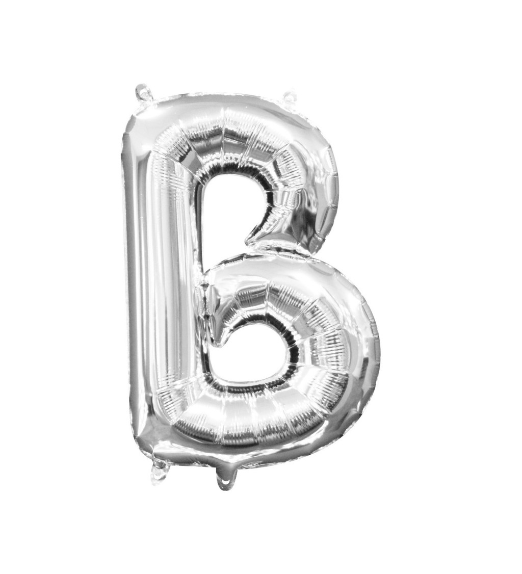 Fóliový balónek malý - stříbrné písmeno B
