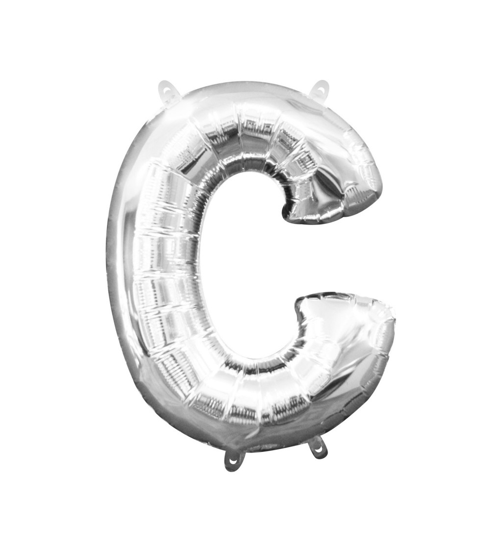 Fóliový balónek - malé stříbrné C