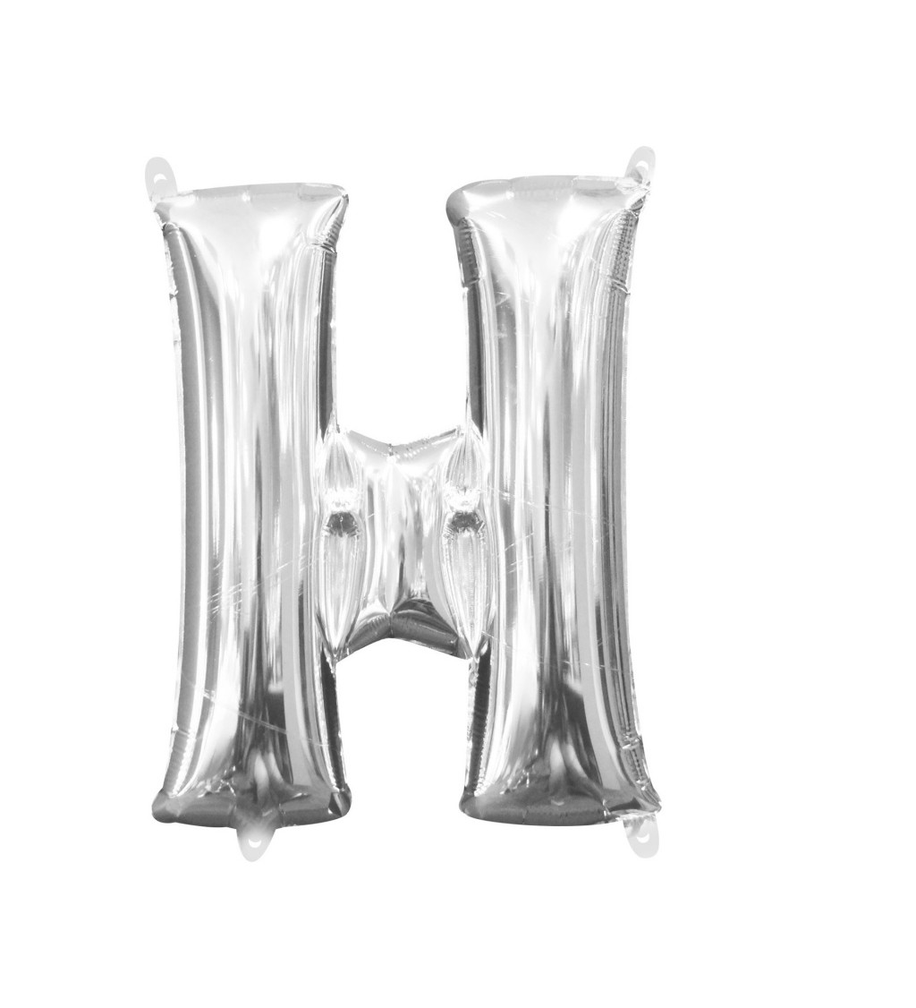 Fóliový balónek malý - stříbrné písmeno H
