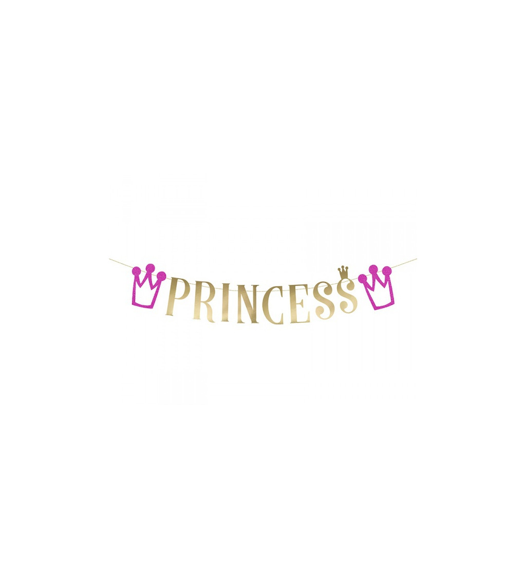 Girlanda Princess zlato-růžová