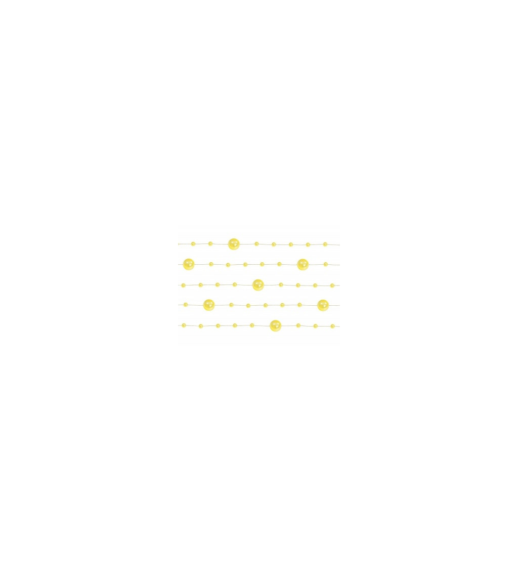 Perličkový dekorativní řetízek - žlutý