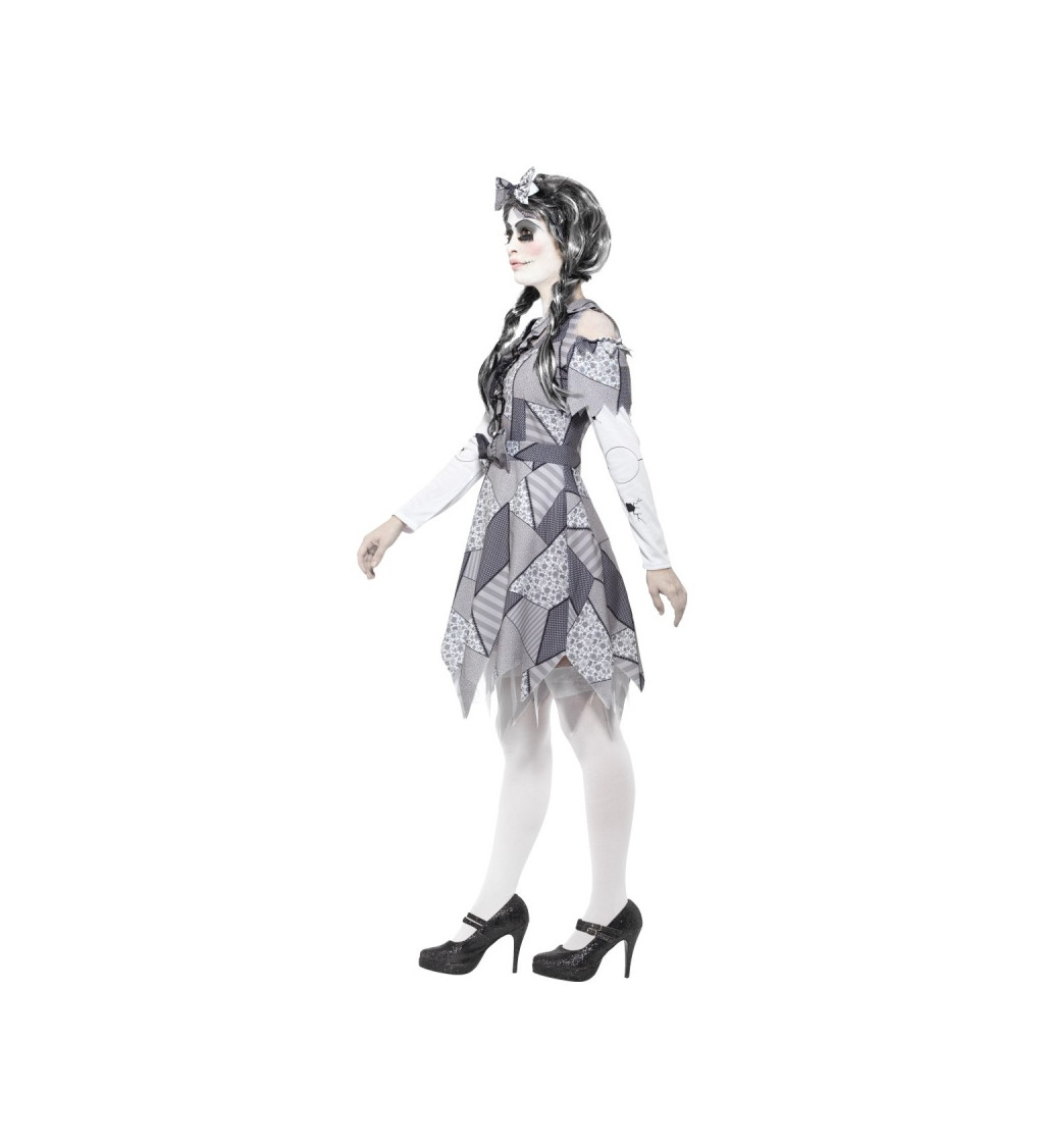 Dámský halloweenský kostým - zombie panenka z porcelánu
