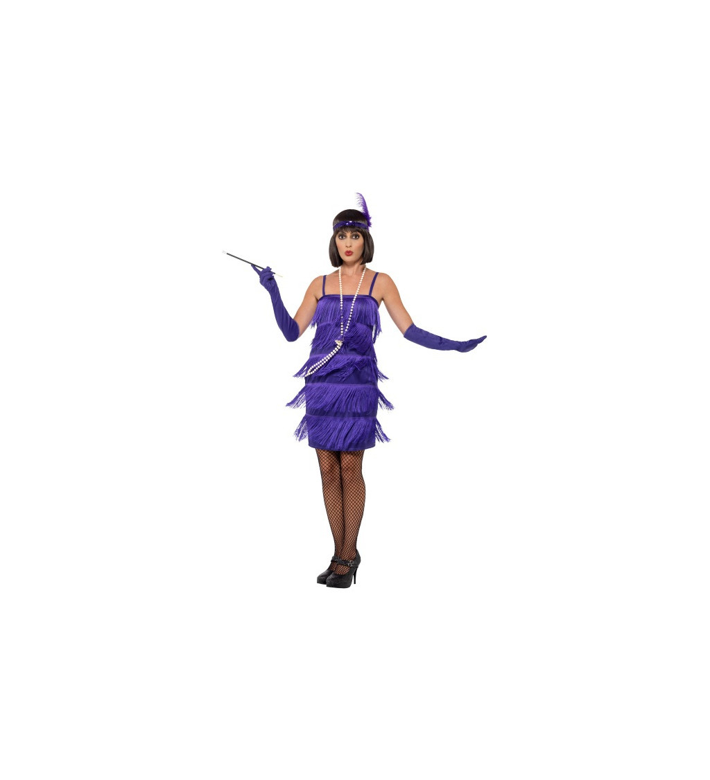 Sexy kostým Prohibice s třásněmi fialová
