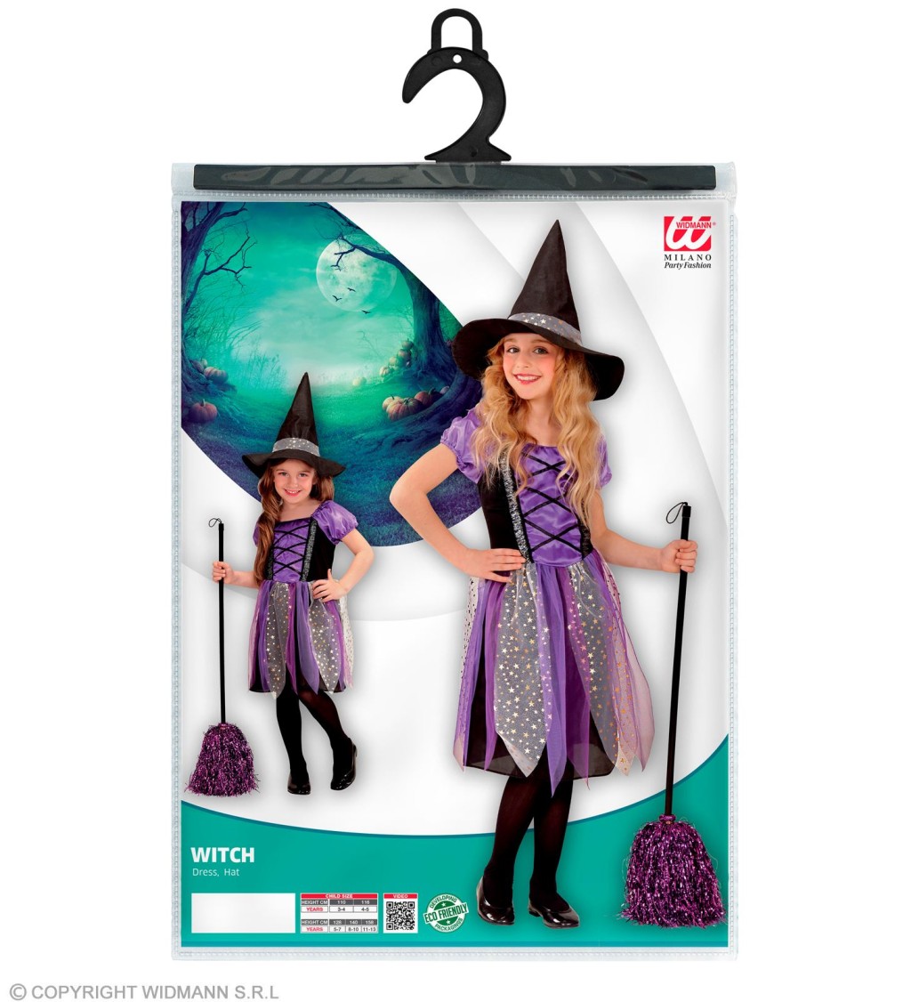 Fialová čarodějka - dětský kostým