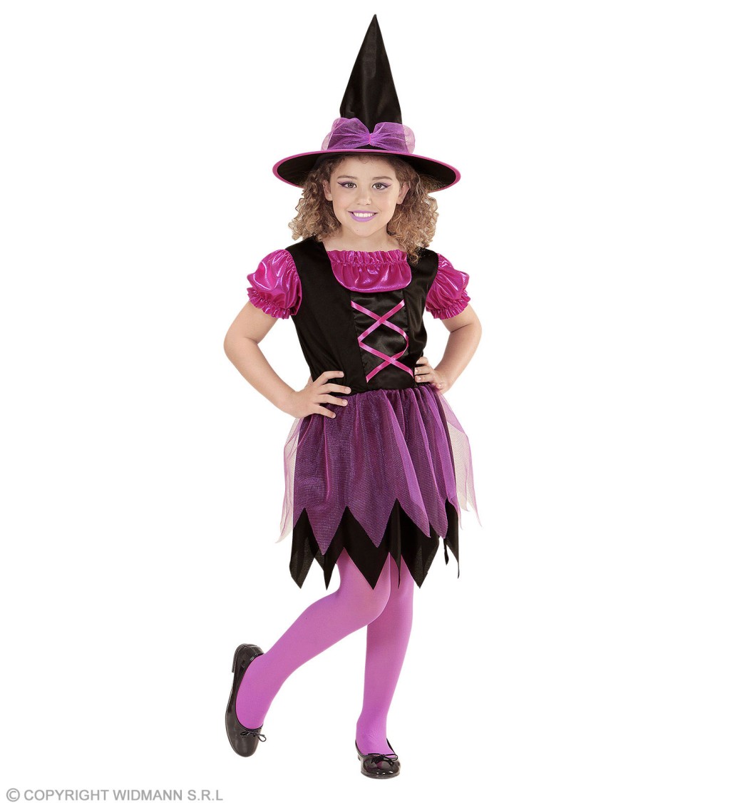 Růžová čarodějka dívčí kostým