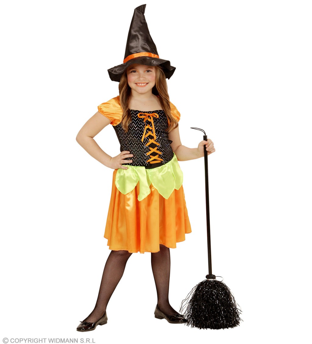 Dýňová čarodějka dívčí kostým