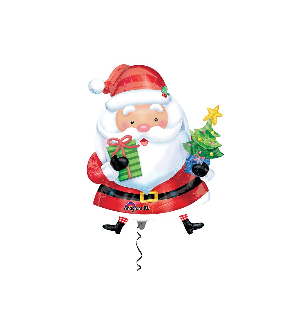 Fóliový balónek Santa se stromečkem