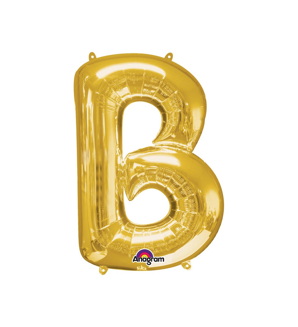 Zlatý fóliový balónek písmeno B