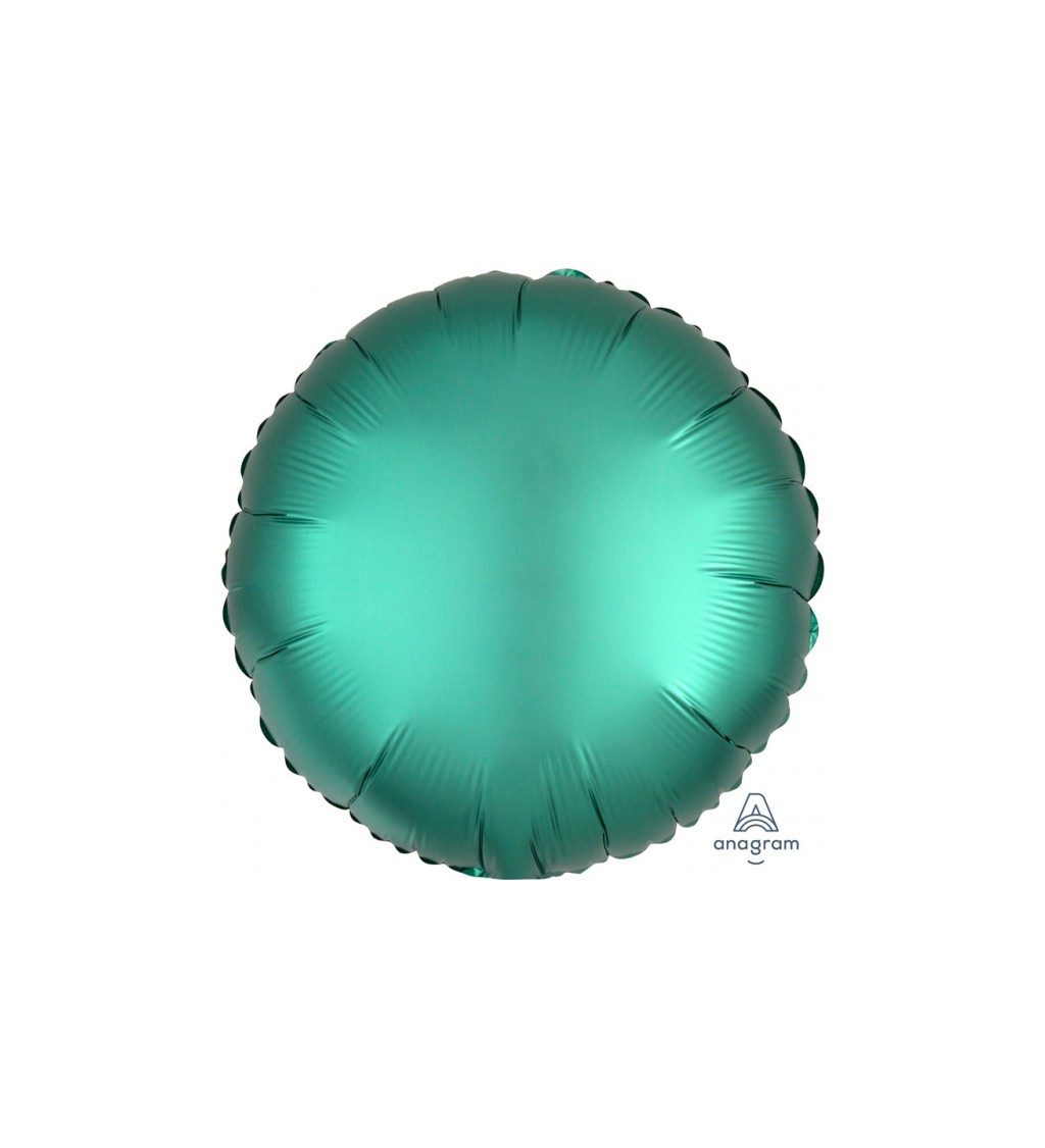 Fóliový balónek ve tvaru kolečka ve smaragdově zelené barvě