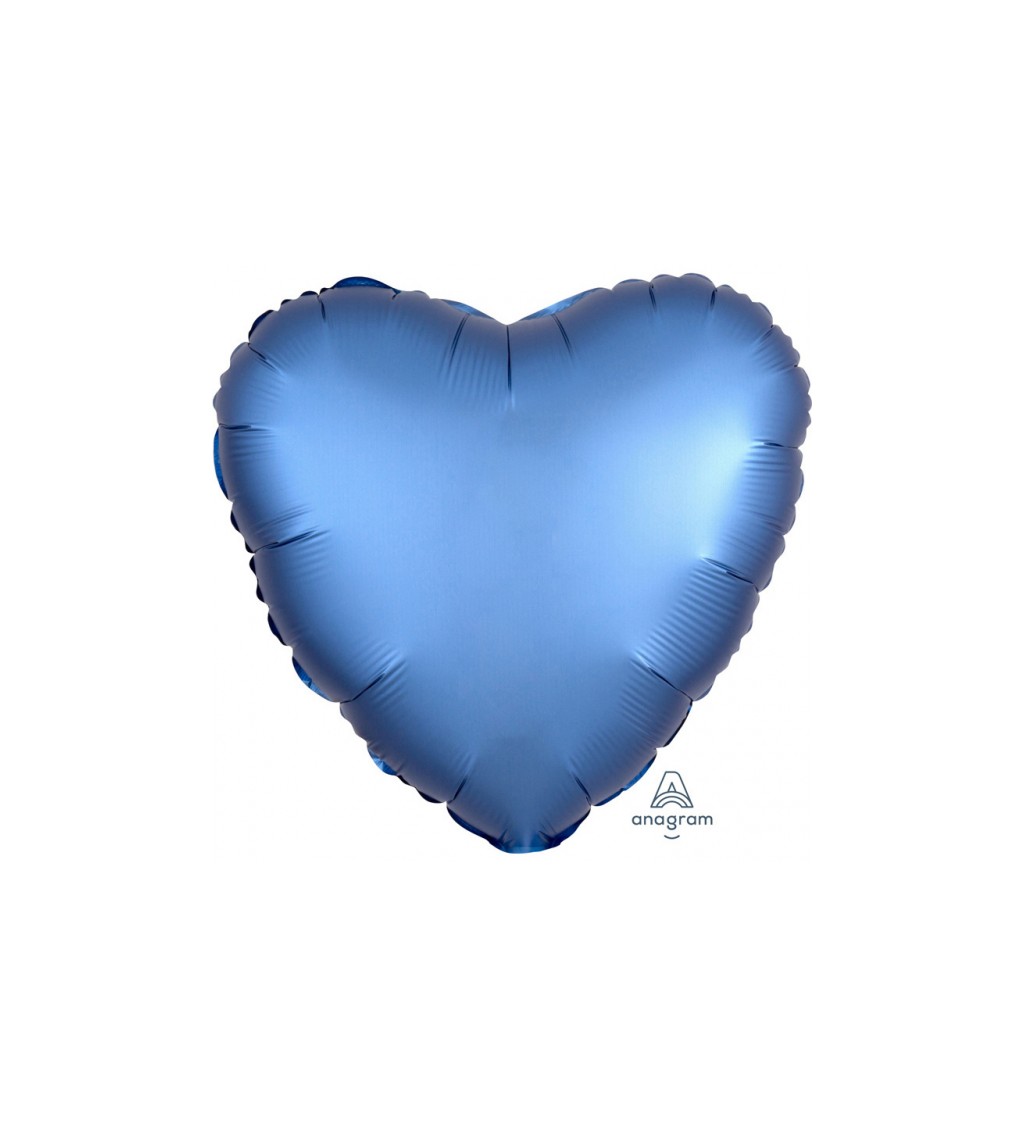 Fóliový balónek ve tvaru srdíčka v modré barvě