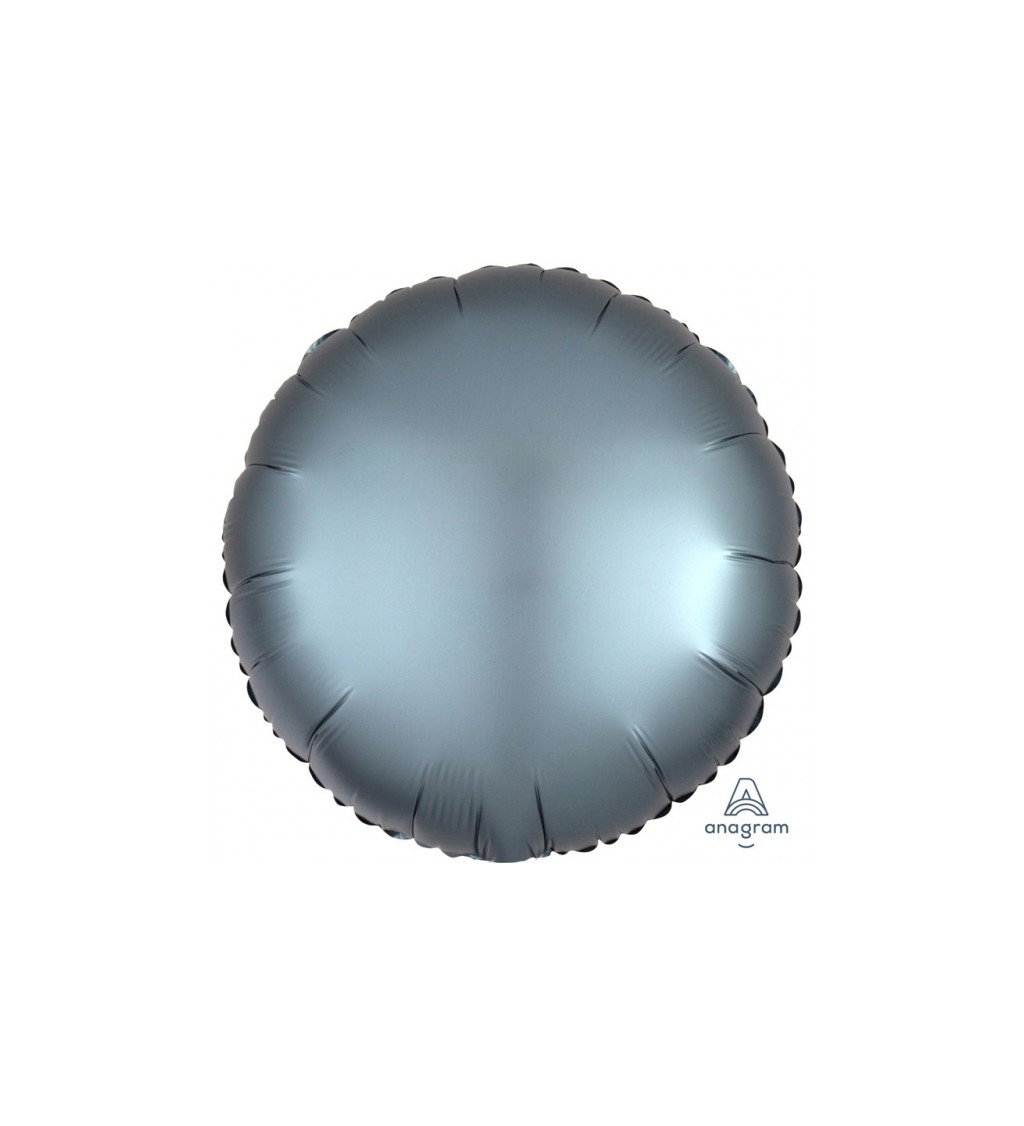 Fóliový balónek ve tvaru kolečka v ocelově modré barvě