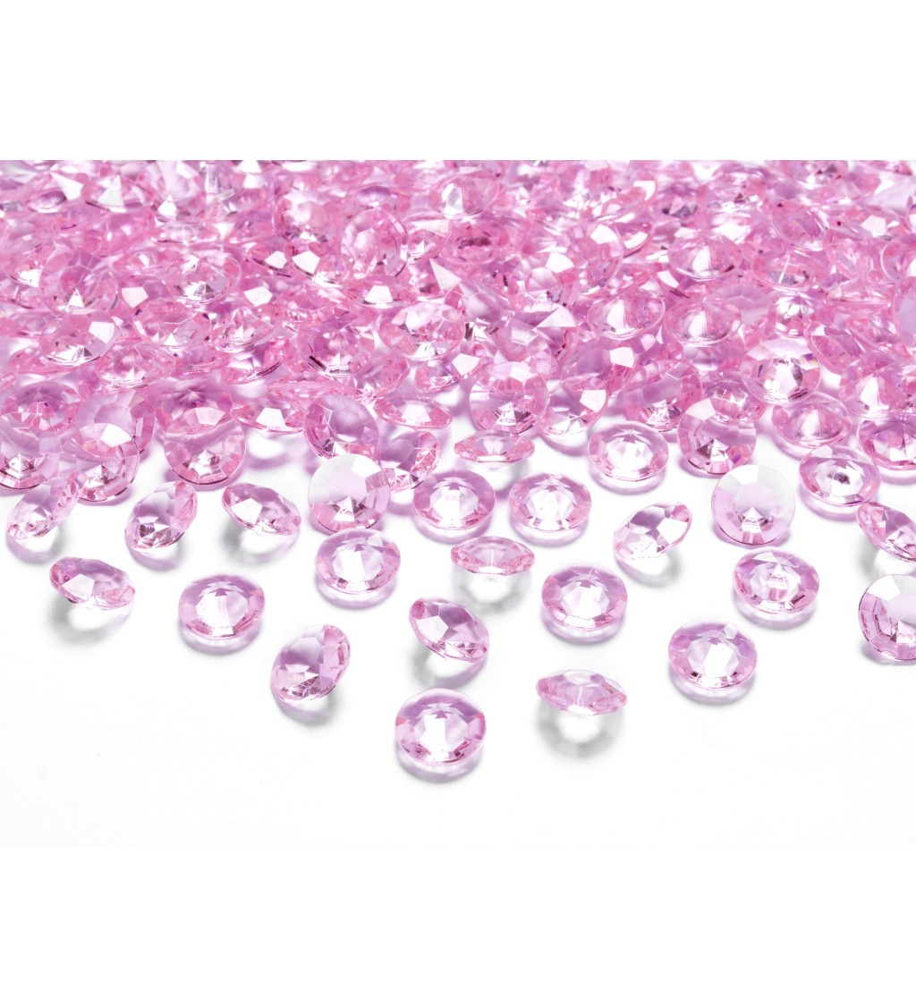 Dekorativní krystalky ve světle růžové barvě