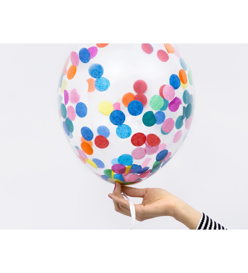 Průhledné latexové balónky s barevnými konfetami