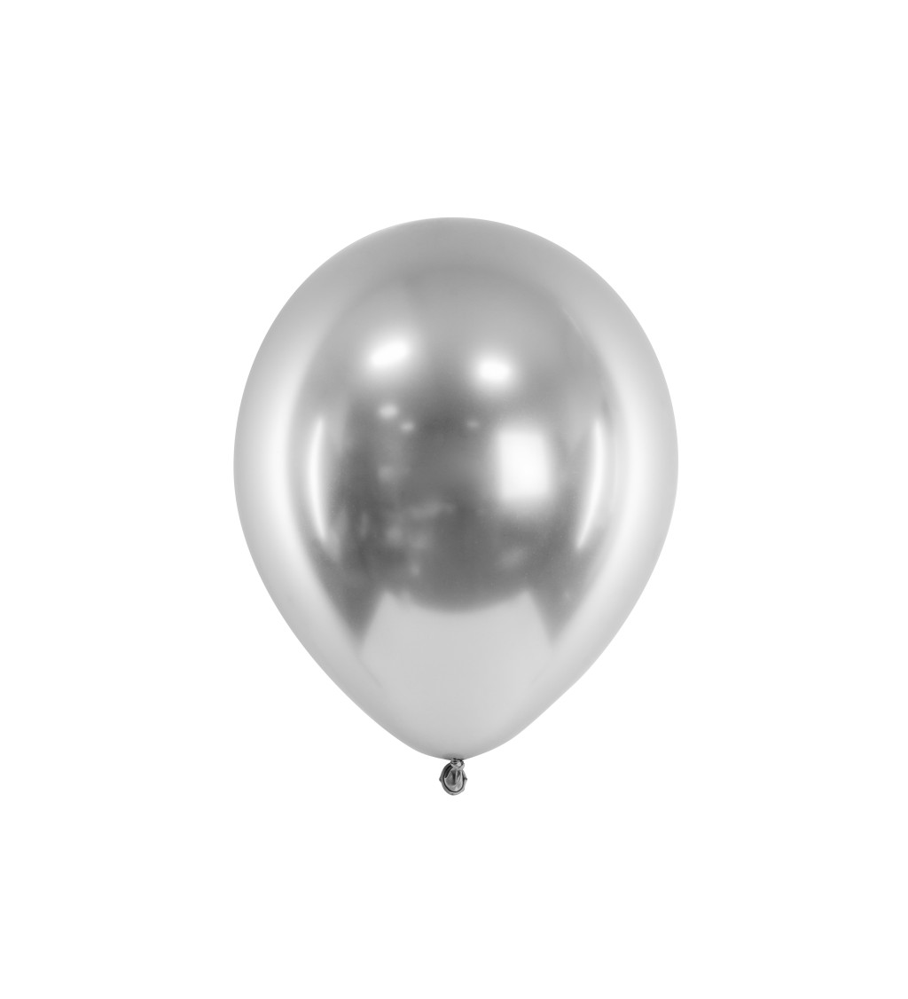 Sada latexových chromově stříbrných balónků