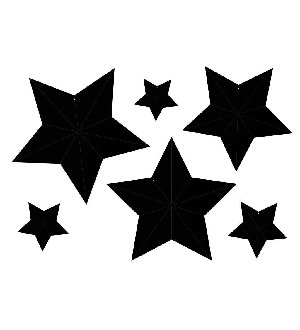Dekorační hvězdy, černé