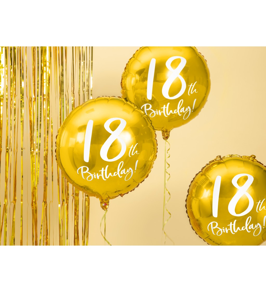 Foliový balónek 18 - zlatý