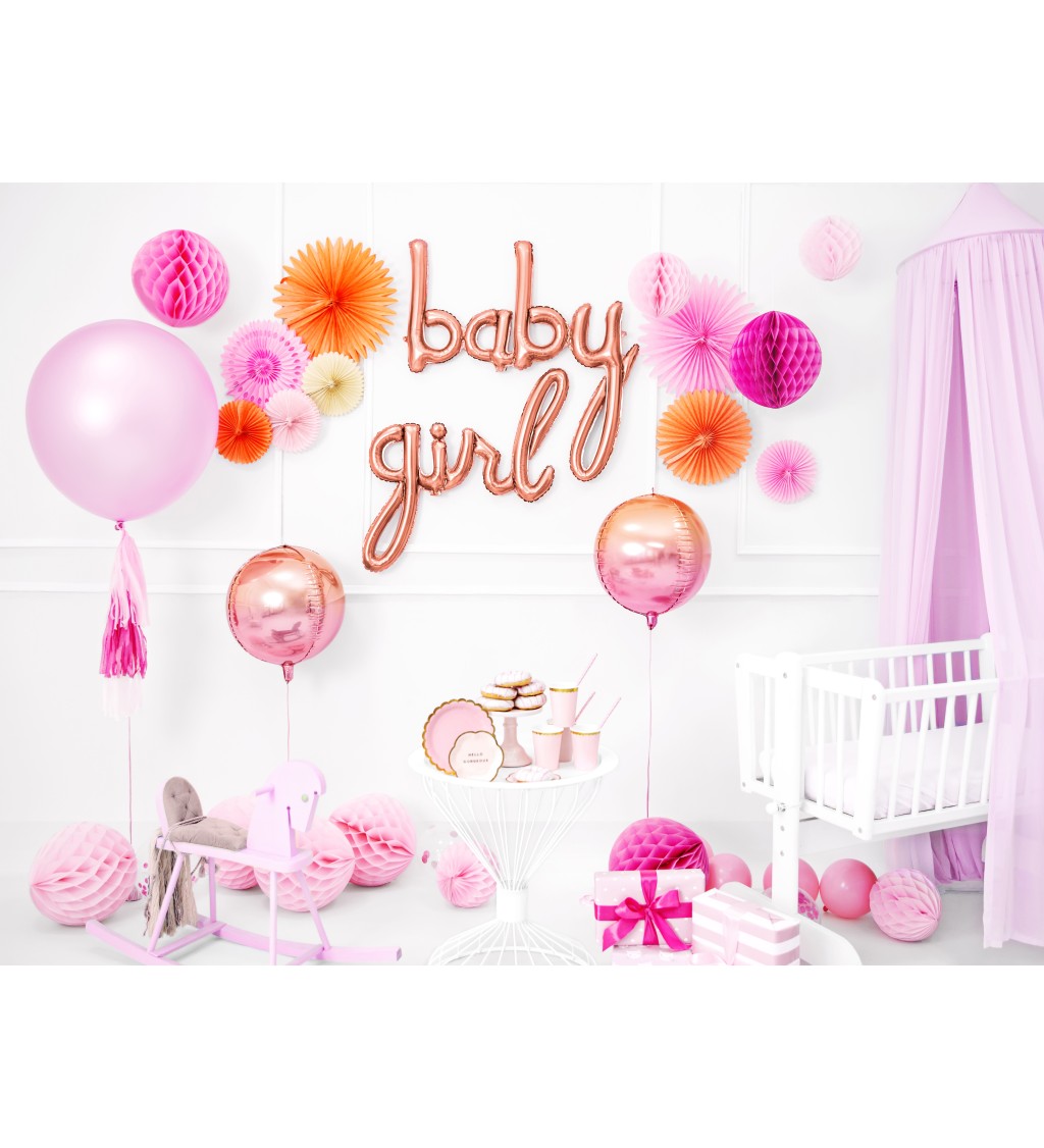 Fóliový balónek - tmavě růžový nápis "girl"
