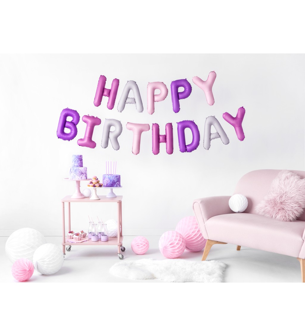 Fóliový balónek nápis Happy Birthday