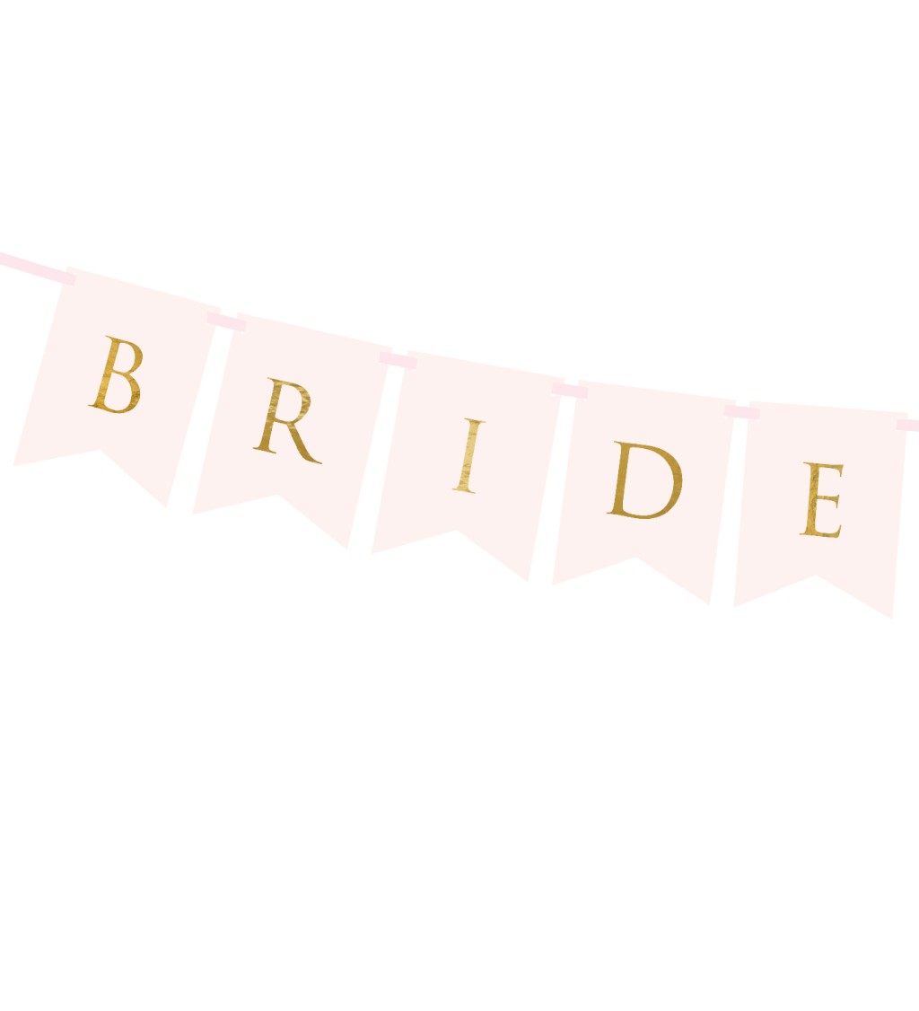 Světle růžový banner "Bride Groom"