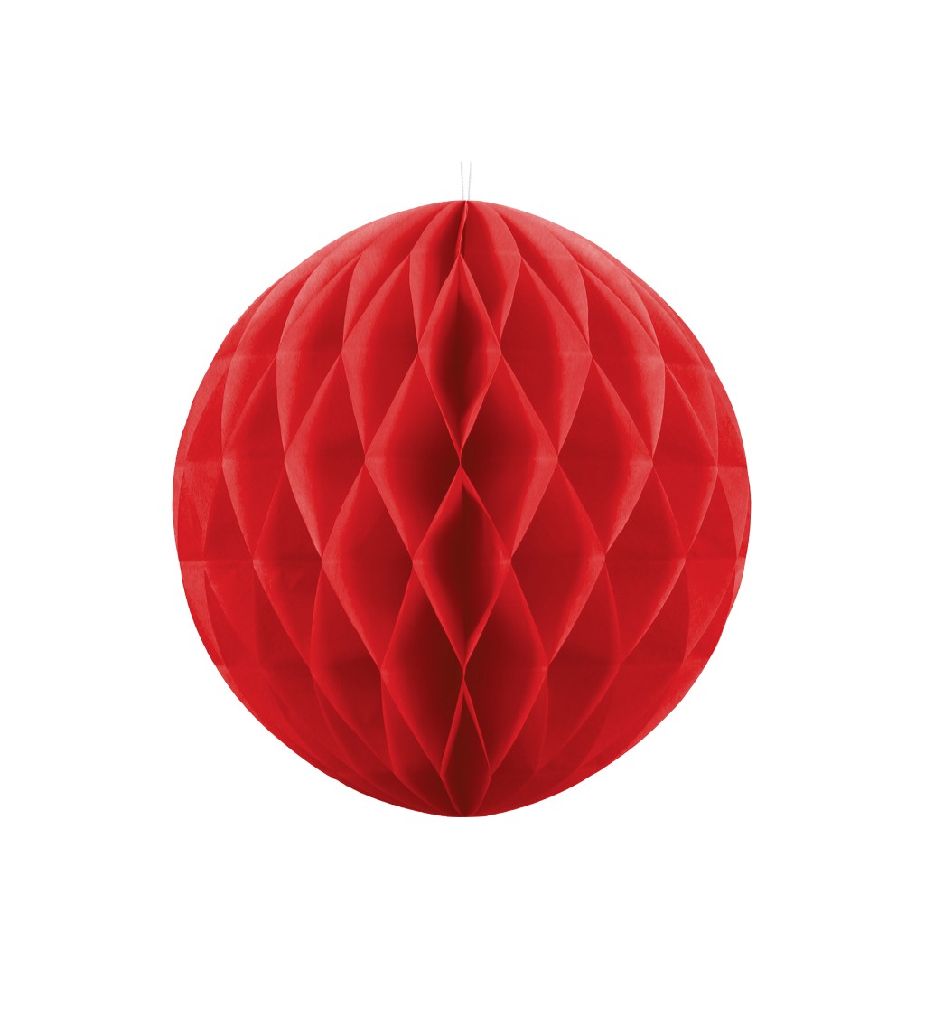Papírová dekorativní koule - červená II